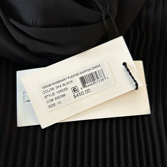 NWT Milly Rosemary Pleated Mock-Neck Chiffon Mini Dress - Picture 5 of 7